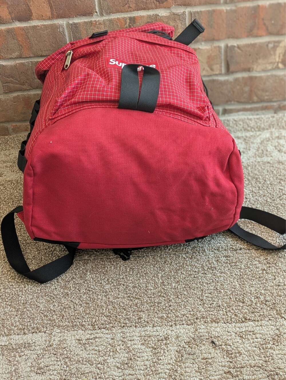 Supreme Vintage FW09 Red Grid Backpack - RARE - Ripstop Rucksack Box Logo - Picture 5 of 9
